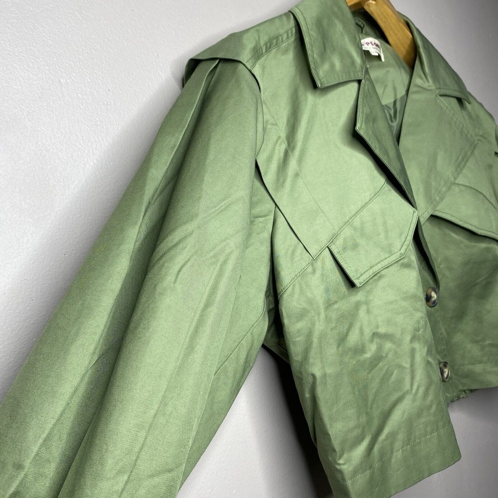 Free People Women's Looking Glass Trench Coat  Green Size S‎ - Picture 7 of 16